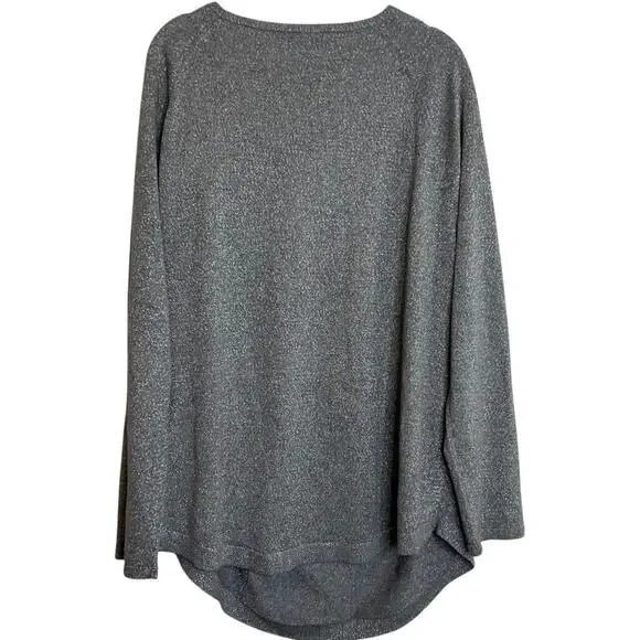 Style & Co Womens Sweater XL Gray Metallic Penguin Holiday Pullover Long Sleeve - Picture 4 of 6
